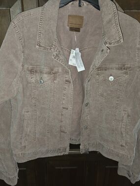 American Eagle Outfitters Corduroy Jean Jacket in Tan